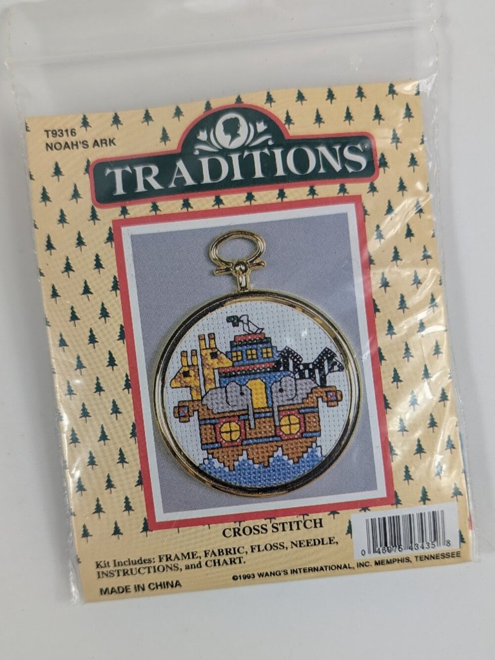 Traditions Noah's Art Cross Stitch Miniature Framed Wall Hanging T9316